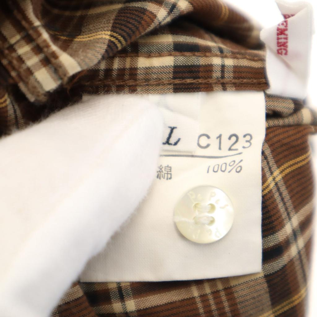 Papas сделано в Японии Рубашка с коротким рукавом из хлопка с рисунком «чак» L Коричневая Мужская Б/У