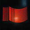 12pcs/kit Motorcycle Bicycle Red Wheel Rim Stripe Wheel Decal Tape Sticker 18-21Inch Sport Rims Stripe Wheel Decal Tape Sticker