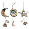 Wooden Islamic Festival of Eid Al-fitr  Ramadan Eid Mubarak Original Ecological Belt Bark Star and Moon Small Pendant