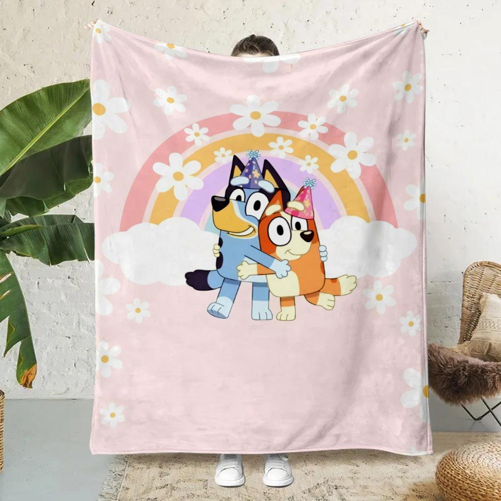 Одеяло с принтом Cartoon B-Blueys Bandit-Chillis, одеяла для пикника, теплое одеяло, мягкое и удобное одеяло для дома, путешествий, дня рождения