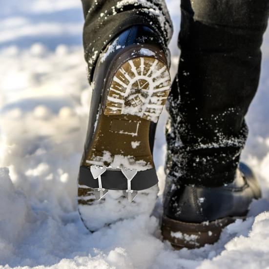 Тяговые шипы для зимней обуви, застежка с регулируемой лентой, противоскользящая на льду