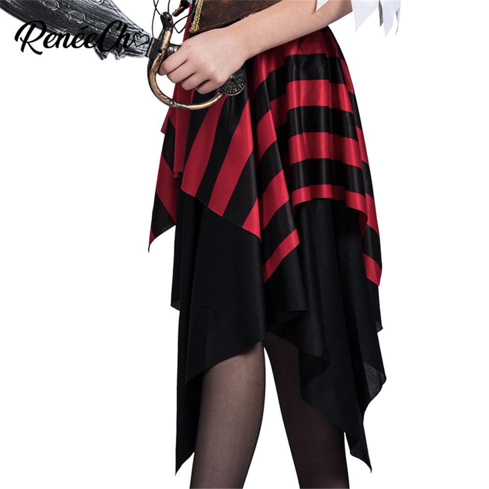 Детский костюм пирата-красавицы Мати для девочек, полосатый костюм «Пираты Карибского моря», нарядное платье, костюм для вечеринки на Хэллоуин