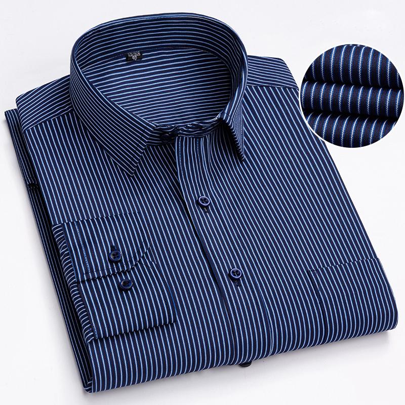 Мужская рубашка с длинным рукавом из 65% хлопка, с принтом в клетку, одинарный накладной карман, стандартной посадки, удобная, универсальная, тонкая, повседневная