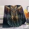 Фланелевое одеяло с принтом «Сова с крыльями», Высококачественное, Удобное для всех сезонов, Декор для дома, Тепло и уют