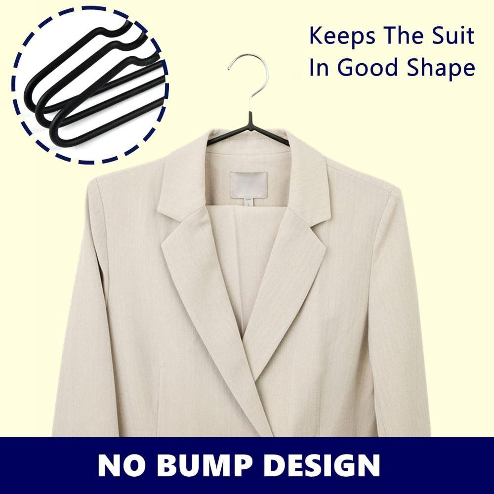 10 шт. Вешалка для одежды Металлическая с нескользящим резиновым покрытием Вешалка для рубашек и блузок Сверхпрочная Стойка для пальто и костюмов с круглыми выемками Держатель для платьев