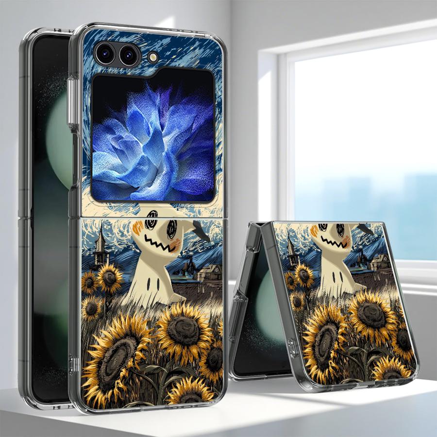 Case for Samsung Galaxy ZFlip4 ZFlip7 Z Flip 7 6 5 4 3 ZFlip6 ZFlip3 ZFlip5 Transparent Soft Phone Cover Funny Pokemon Mimikyu