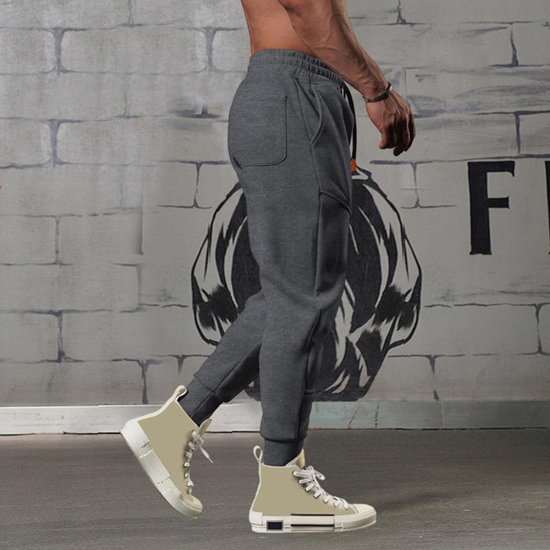 Мужские свободные брюки на шнурке, прямые брюки, мужские брюки, спортивные штаны, сплошной цвет