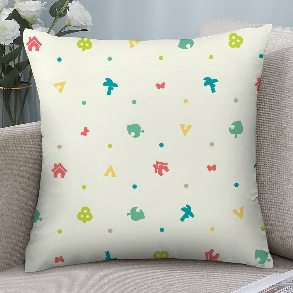 Game Cute A-Animal C-Crossing Pillow Case Short Plush Double-sided Print Square Throw Pillow Covers Sofa Home Cushion Decor