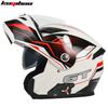 Full Face Motorcycle Helmet With Dual Visor Flip-Up Design Bluetooth Compatible Long Battery Life ABS Material Certified