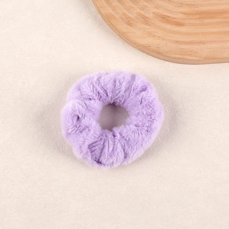 Яркая теплая плюшевая резинка для волос - Высокоэластичный держатель для хвоста для осени и зимы