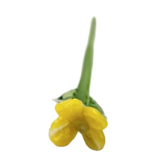 Стеклянное украшение в виде цветка ручной работы со стеблем, выдувная мини-фигурка цветочного растения, украшение для дома, гостиной, офисного стола, ваза для цветов