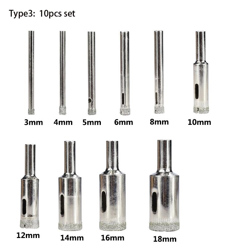 1 комплект 3-50 мм алмазное сверло с покрытием для плитки мрамора стекла керамики кольцевая пила алмазное сверло