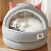 Зимний теплый полузакрытый домик для кошек и котенков, всесезонная подстилка-гнездо для питомцев