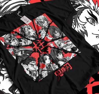 Футболка Столпы Клинок Рассекающий Демонов Kimetsu No Yaiba Тенген Аниме Подарок Футболка Подарок 091