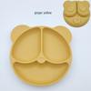 Silicone Bear Ears 3-Compartment Suction Plate for Kids