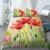 3D Красный мак пододеяльник King Queen Size Красивый цветок полиэстер пододеяльник с наволочками для детей и взрослых Декор для дома и спальни