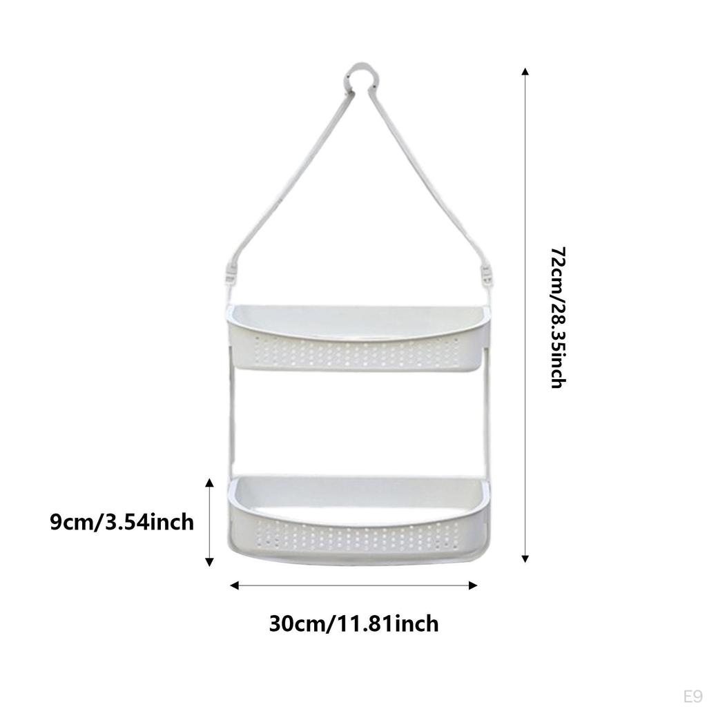 Подвесная душевая корзина, держатель, регулируемая, 2 яруса, органайзер-полка для хранения для больших и