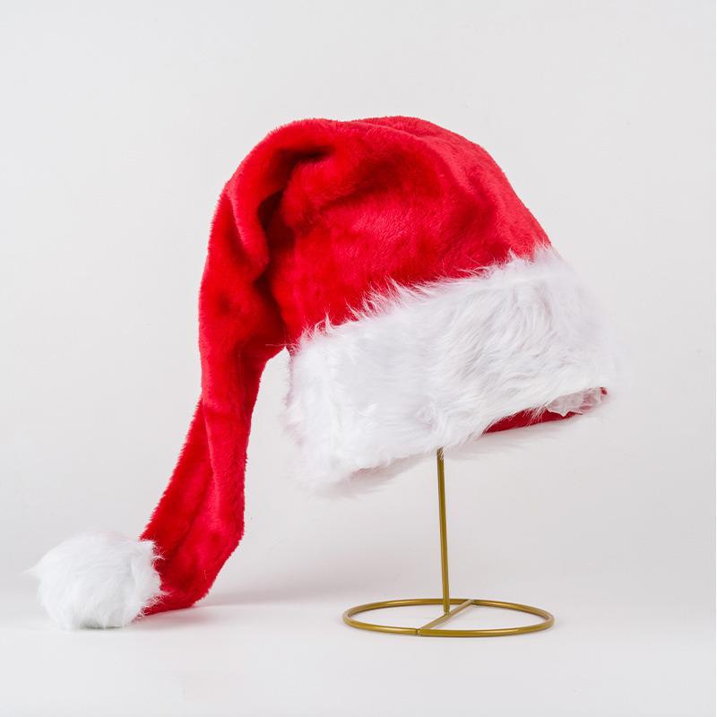 2025 High-End Multicolor Plush Christmas Hat for Adults & Kids - Perfect for Party Costumes & Decorations