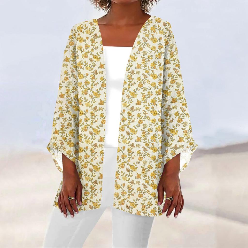 Женская повседневная модная легкая куртка средней длины с принтом, кардиган