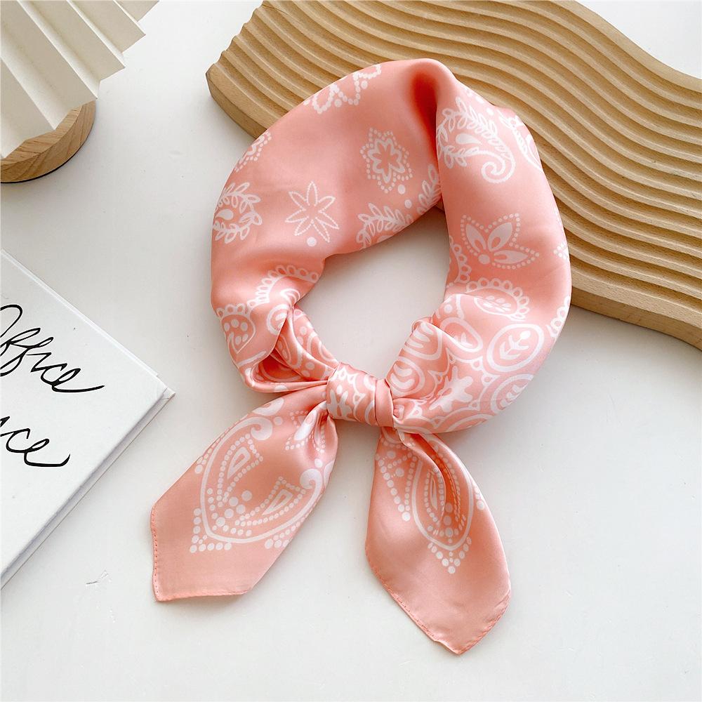 Cotton And Linen Small Square Scarf Silk Scarf Women'S Spring And Autumn New Style Artistic And Versatile Fashionable Temperament Headband Scarf
