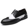 Mens Dress Shoes Elegent Black White Leather Shoes Men Oxfords Fashion British Design Mens Wedding Dress Formal Party Shoes