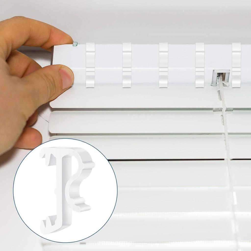 Jetec Blind Valance Window Blind Clips 1 Inch Hidden White Plastic Valance Retainer Clips(12 Pieces)
