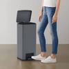 VidaXL Fingerprint-proof Pedal Bin 30 L Grey Stainless Steel 149572