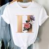Woman Tshirts 26 Letter Customization T-Shirt Ladies Fashion Top Female Tees Casual T Shirt Summer Short Sleeve Femme