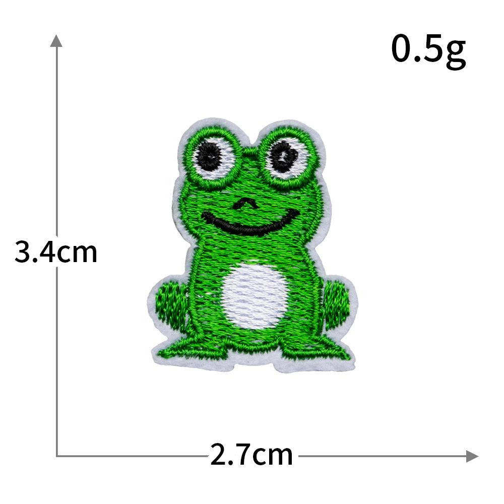 Green Series Cartoon Computer Embroidery Frog Green Plant Embroidery Cloth Sticker Hot Melt Adhesive Ironing Paste Diy Clothes Supplement