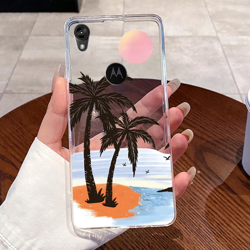 Jelly Casing For Motorola Moto E6 Fundas MOTOE6 Capa Clear Silicone Soft TPU Back Cover Cute Cat Rabbit Heart Protective Case