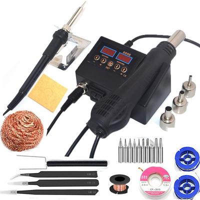 Паяльная станция 2 в 1, 750 Вт, ЖК-цифровой дисплей, сварочная паяльная станция для мобильного телефона, BGA, SMD, PCB, ремонт IC, паяльные инструменты, 8898