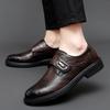Fashion Spring New Luxury Men's Leather Shoes Black Coffee Carved Block Shoes Dress Men's Casual Shoes Wedding Office Loafers Men Shoes