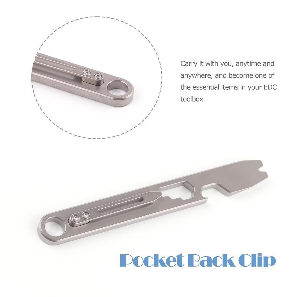 Hamans EDC Prybar Bottle Opener Titanium EDC Prybar Gear Mutitool CM Unit Scale Wrench with Clip 10-in-1