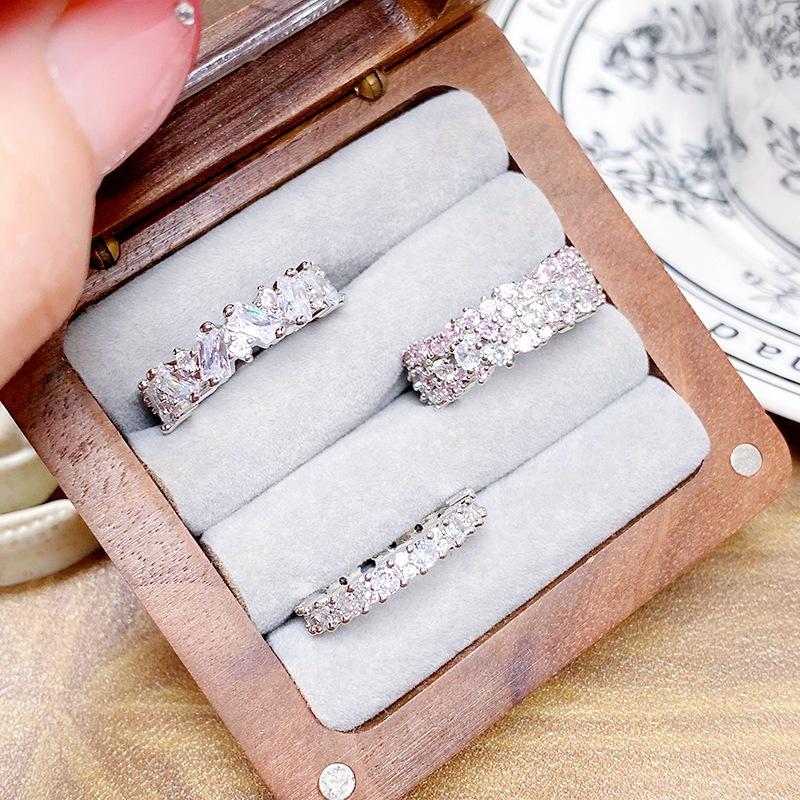 Взрывной Лед Бриллиант Цыганская Звезда Полный Бриллиантов Цир*****Пен Кольцо Нишевое Изысканное Легкая Роскошь Высококлассное Кольцо Женщина