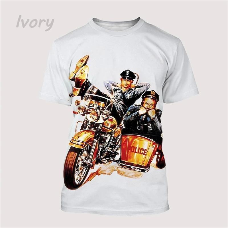 Новейшие топы Bud Spencer Terence Hill с 3D-принтом, футболка Harajuku с круглым вырезом, повседневная футболка с коротким рукавом, модная летняя мужская одежда