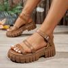 Модные женские сандалии 2025 Роскошные Новые Сандалии на толстой подошве С обмоткой вокруг пальца С вырезами Римские туфли Женские Туфли на платформе Женские