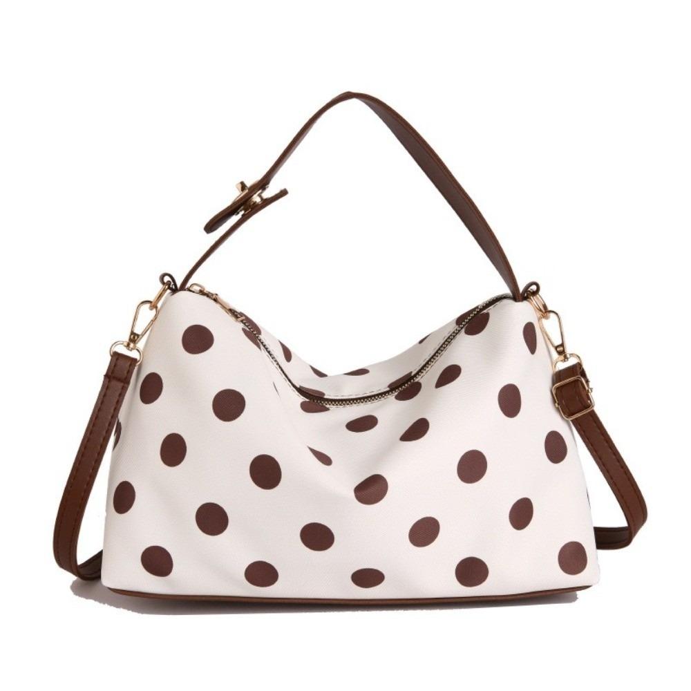 Polyester Lining Polka Dot Crossbody Bag PU Tote Bag French Style Handbag Casual