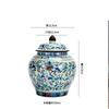 Blue and White Porcelain Tea Jar Retro Ceramic Storage Jar Household Sealed Jars Moisture-proof General Jars Tea Warehouse Can