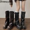 Массивные ботфорты до колена Женская мода Женские боковые молнии Рыцарские длинные сапоги Новая осенне-зимняя женская обувь