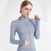 Zipper Women Yoga Shirt Long Sleeve Fitness Sports Gym Top Running T-Shirt Workout Sportswear