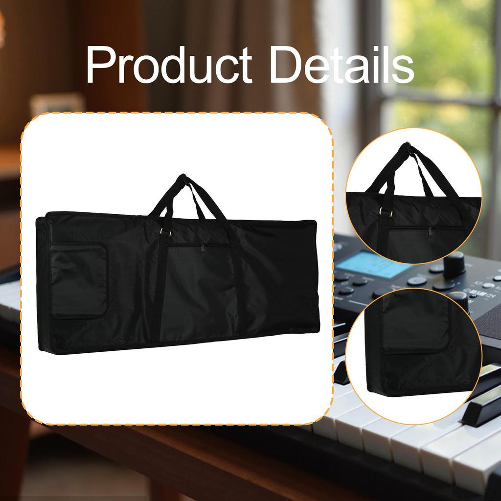 Electric Piano Case 61 Key Storage Pocket Waterproof Dustproof Keyboard Gig Bag for