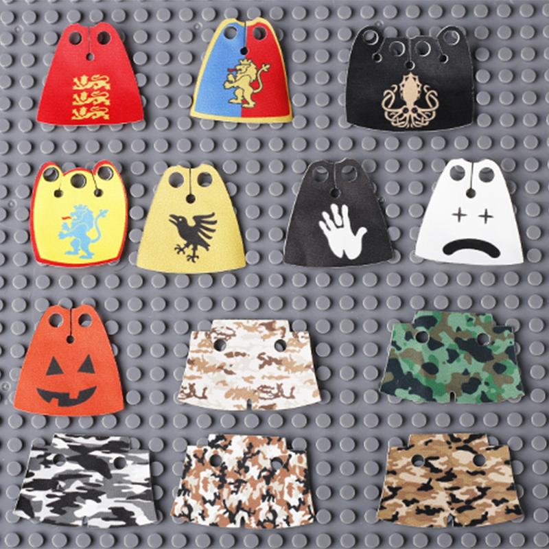 Набор Строительных Блоков MOC Офицерская Накидка Рыцари Льва Средневековье Фигурки Аксессуары Шарф Накидка из Искусственного Меха Блоки Игрушки Подарок Мальчикам