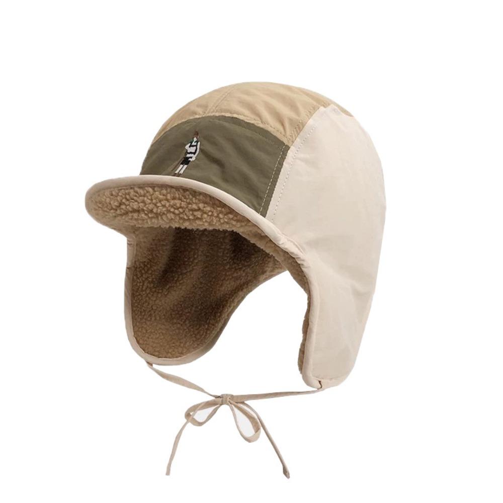 Color Matching Warm Hat Thickned Pilot Cap Fashion Ear Protection Hat Autumn Winter