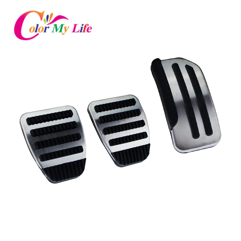 Автомобильные накладки на педали Color My Life для Nissan Versa Sunny Versa Note 2014-2017, защитный чехол для педалей из нержавеющей стали AT