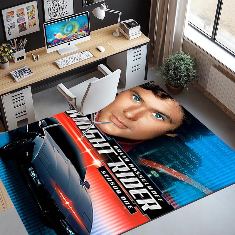 Knight Rider Pattern Rug, Indoor/Outdoor Mat, for Picnic, Gameroom, Bedroom, Office, Living Room, Home Decor Carpet, Birthday Gift