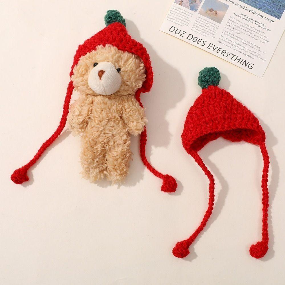 Cute Mini Knitted Hats Candy Color Casual Wear Hat Cartoon Animal Doll Hat  for Skirt