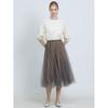 Ozoc Checked Sheer Long Skirt Ozoc 87000