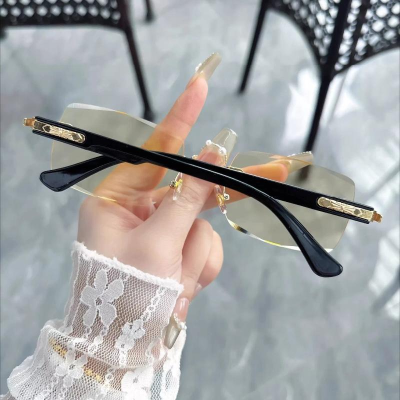 Новая Мода Высокое Разрешение Желтая Пленка Очки для Чтения Женские Мужские Премиум Защита от Синего Света Бескаркасные Очки с Огранкой Края