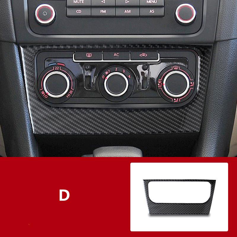 Carbon Fiber Car Interior Decoration Stickers Car Styling For Volkswagen VW Golf 6 Center Console Cover Trim Inner