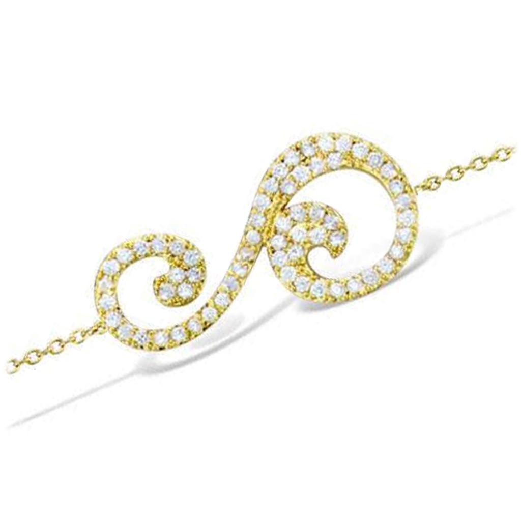 Les Trésors De Lily [L7048] - White Gold 'Infini' Gold Plated Bracelet - 26x14 Mm
